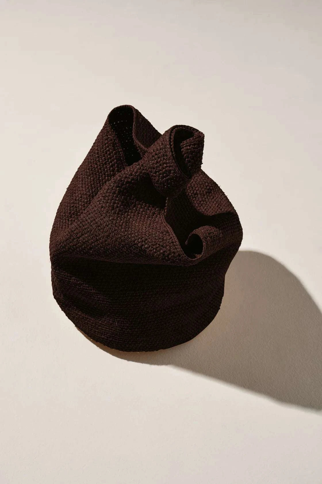 Zulu and Zephyr Raffia Bucket Bag Walnut