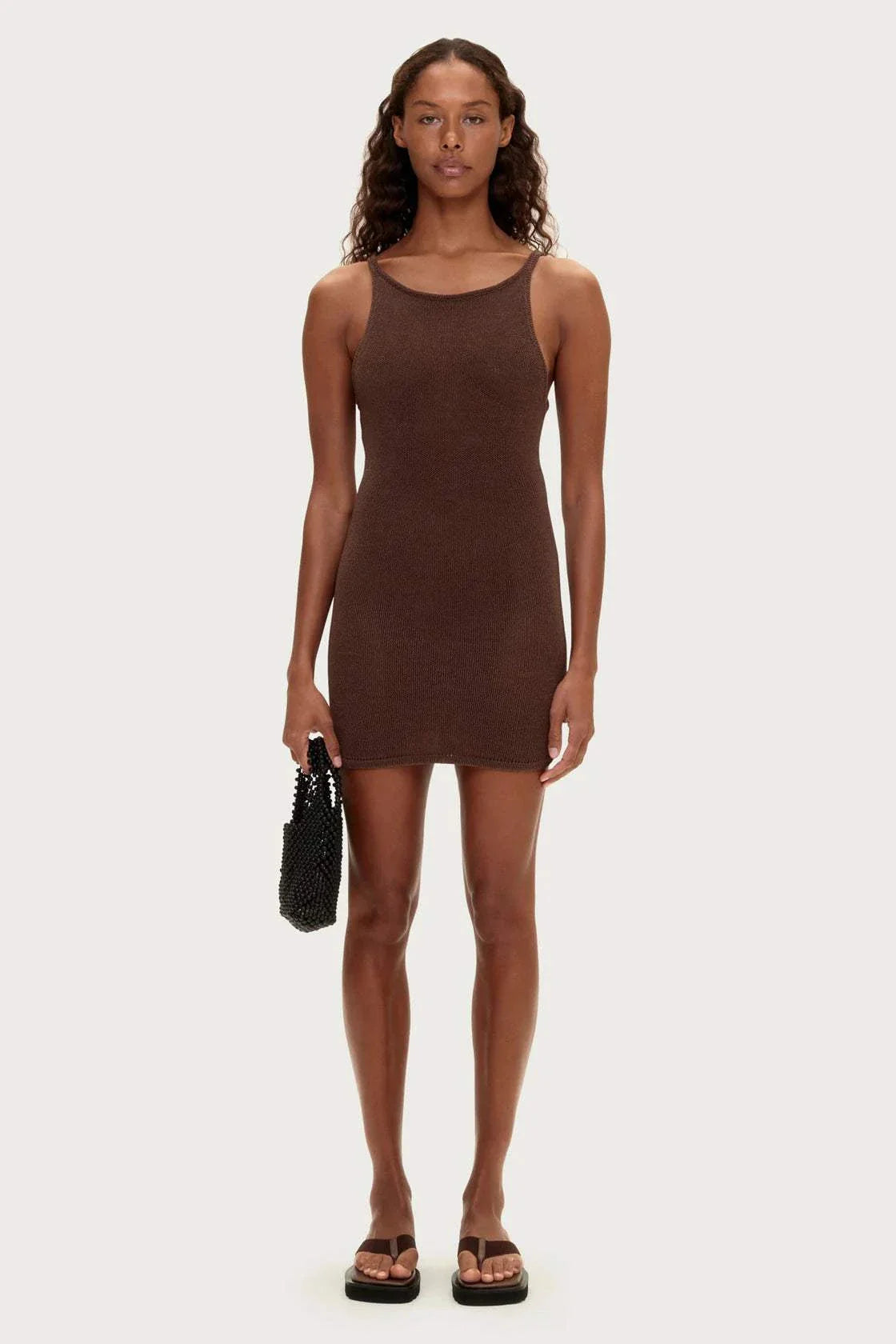 Zulu and Zephyr Textured Knit Dress Chocolate