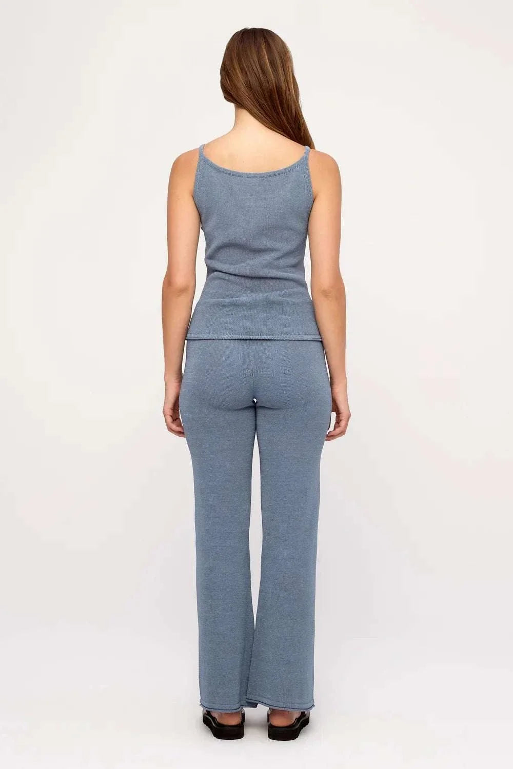 Zulu and Zephyr Textured Knit Tank Denim Blue
