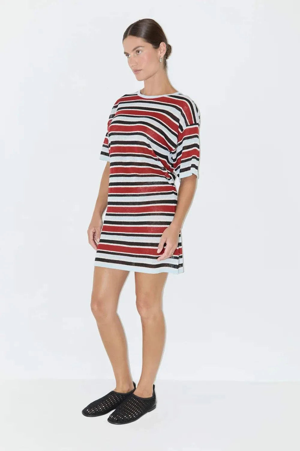 Zulu and Zephyr T Shirt Knit Dress Bold Stripe