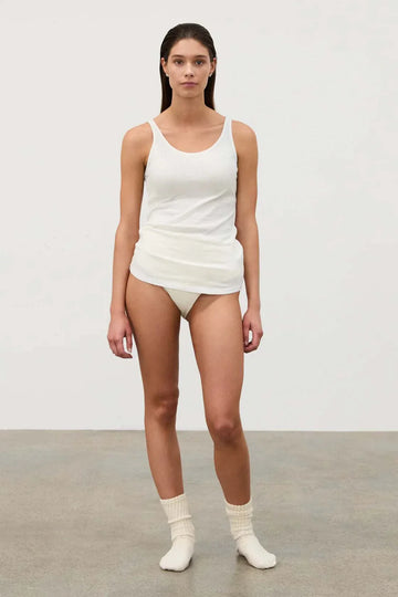 Zulu and Zephyr Rib Hemp Jersey Tank White