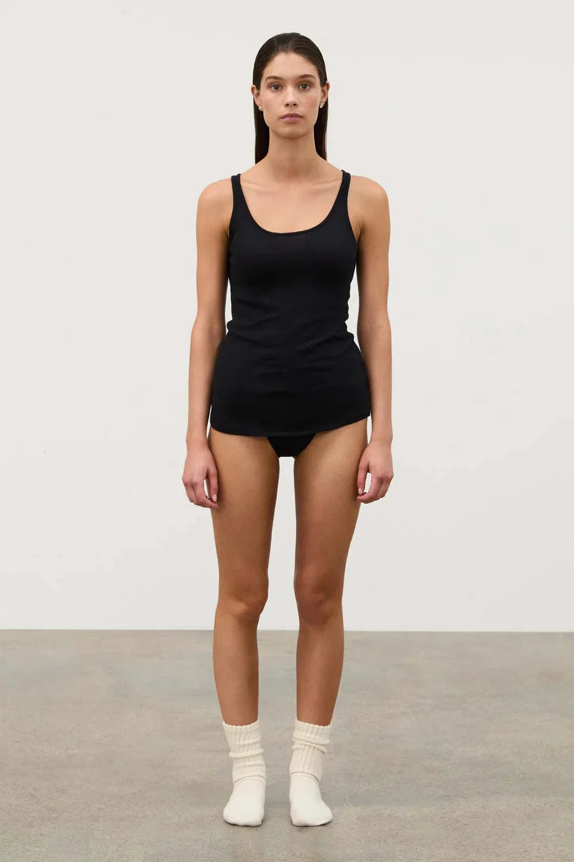 Zulu and Zephyr Rib Hemp Jersey Tank Black