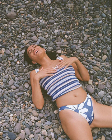 Zulu and Zephyr Ocean Retro Stripe Panelled Knit Tank