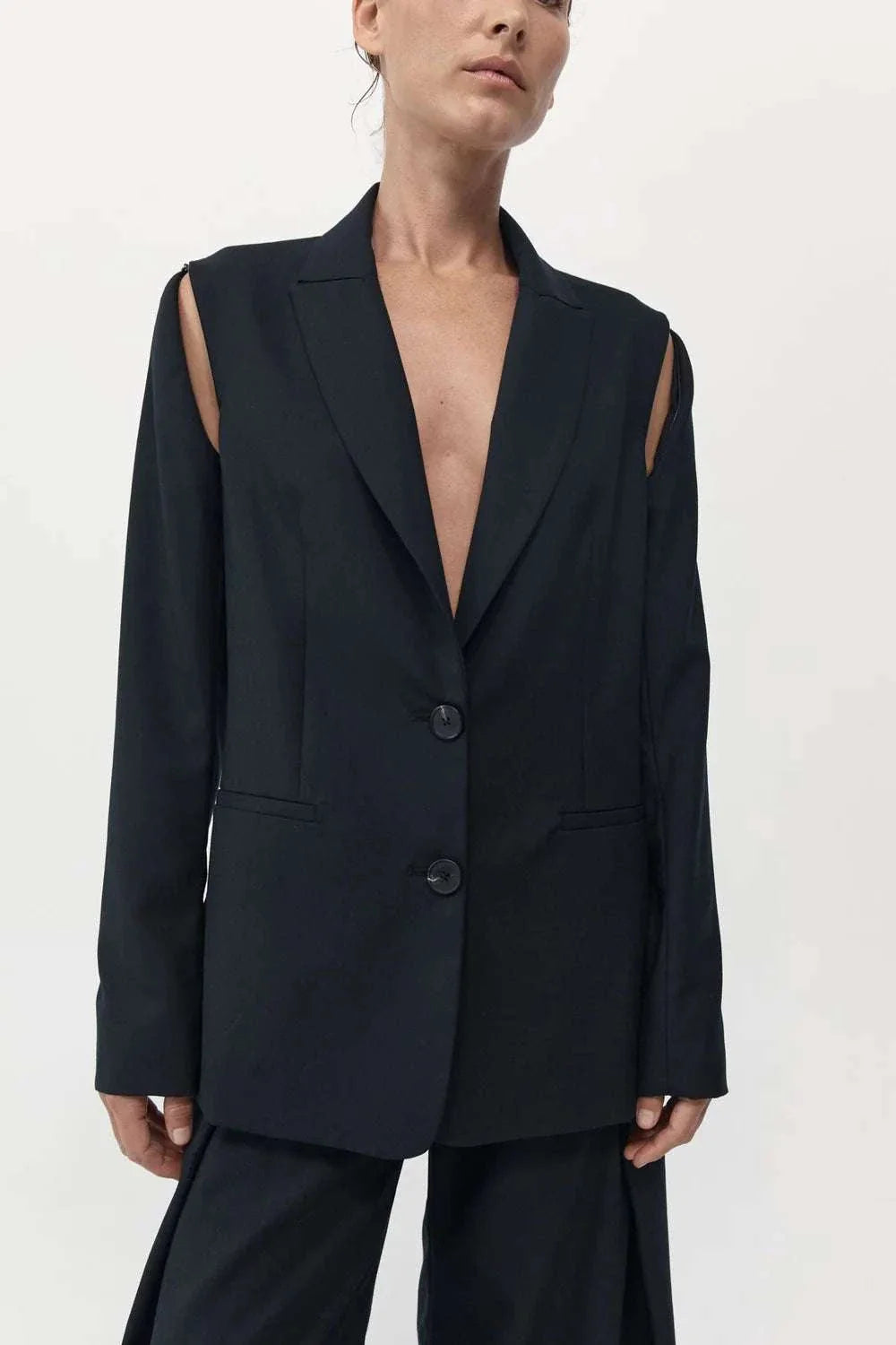 St. Agni Zip Detail Blazer Black