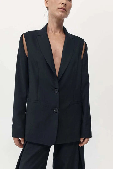 Agni Zip Detail Blazer Black