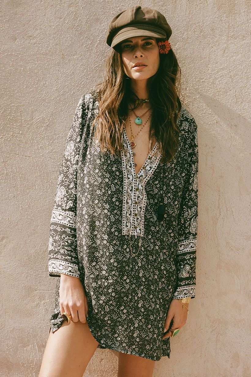Spell Little Bird Tunic Dress Midnight