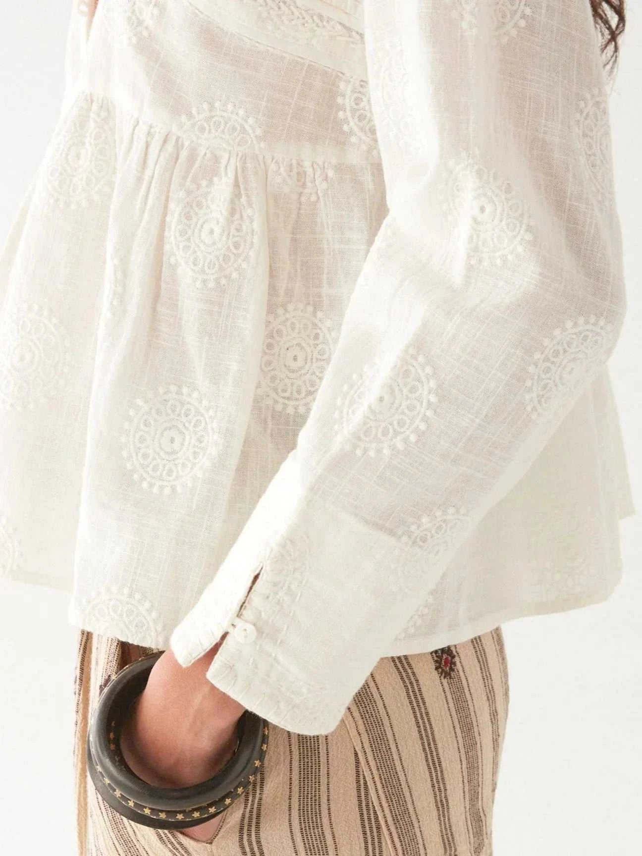 Maison Hotel Ariana Blouse Mosaique Ivory