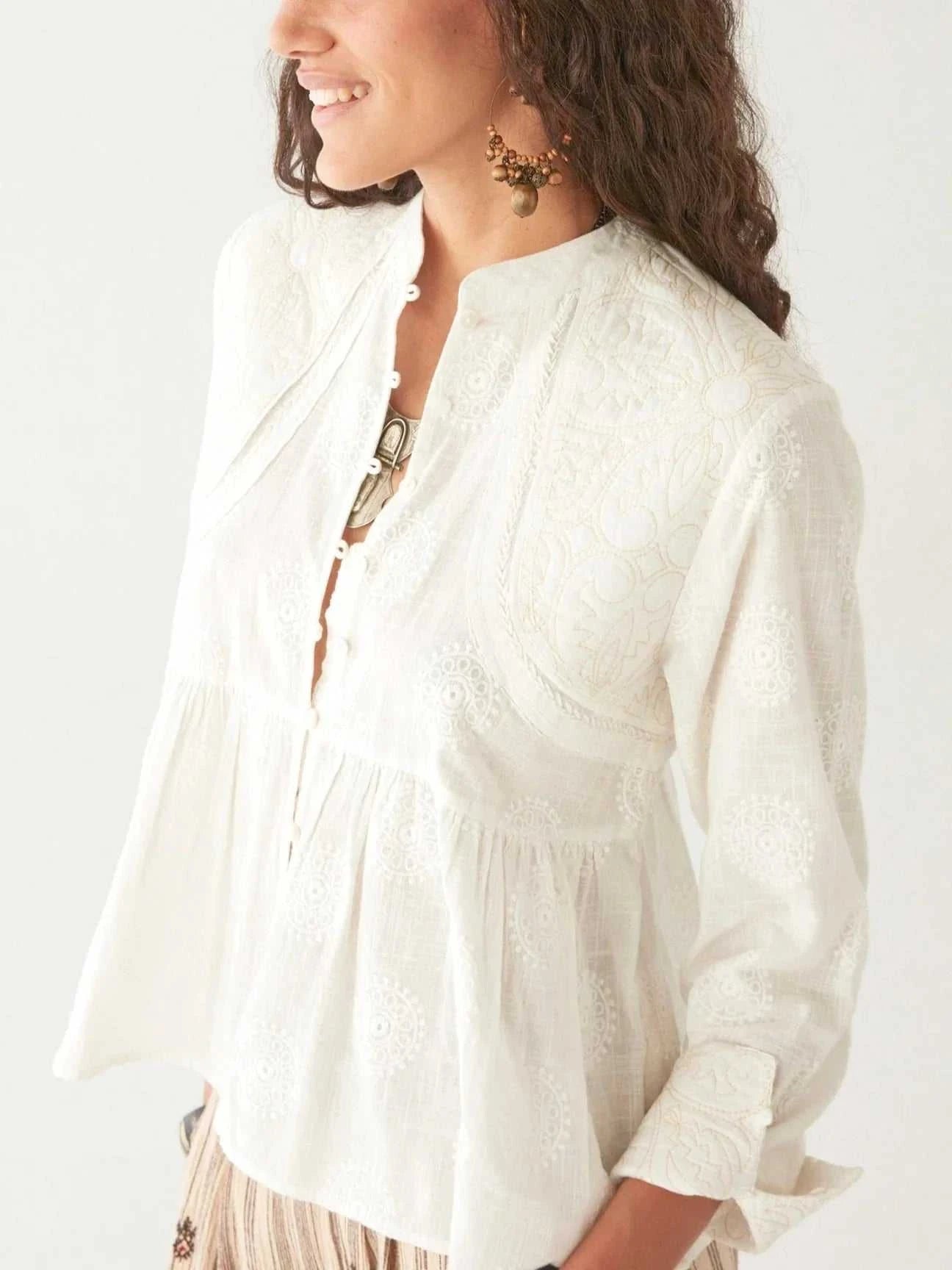 Maison Hotel Ariana Blouse Mosaique Ivory