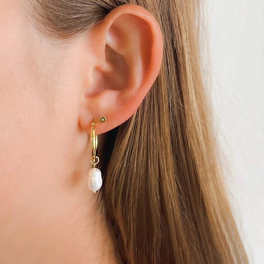 Arms of Eve Augusta Fresh Water Pearl Gold Hoop