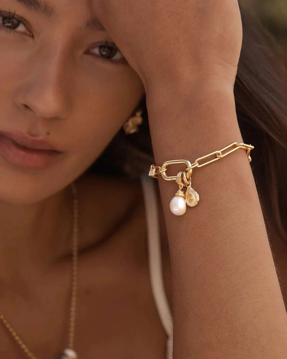 By Charlotte With Love Annex Link Bracelet 18cm 18k Gold Vermeil