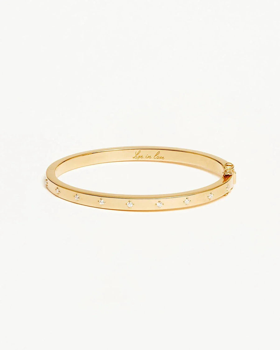 By Charlotte 18k Gold Vermeil Live in Love Bangle