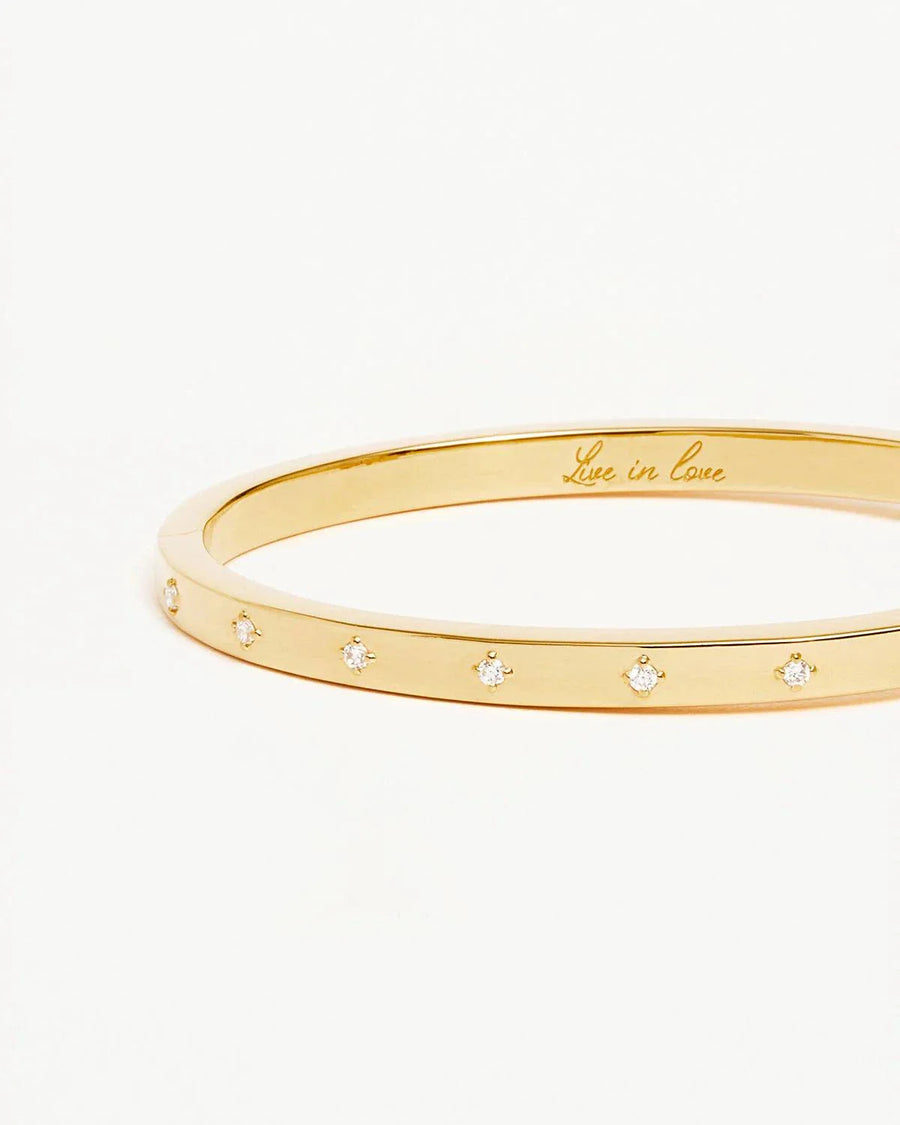By Charlotte 18k Gold Vermeil Live in Love Bangle