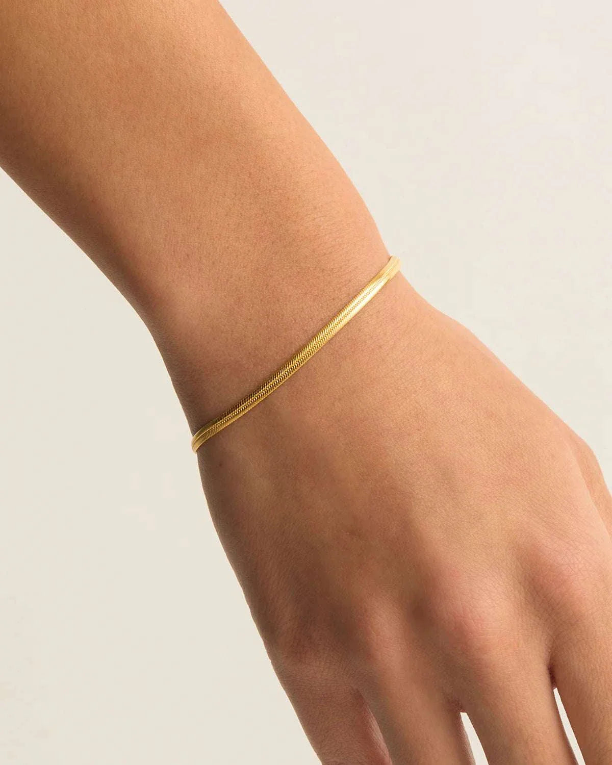 By Charlotte Herringbone Chain Bracelet 18k Gold Vermeil