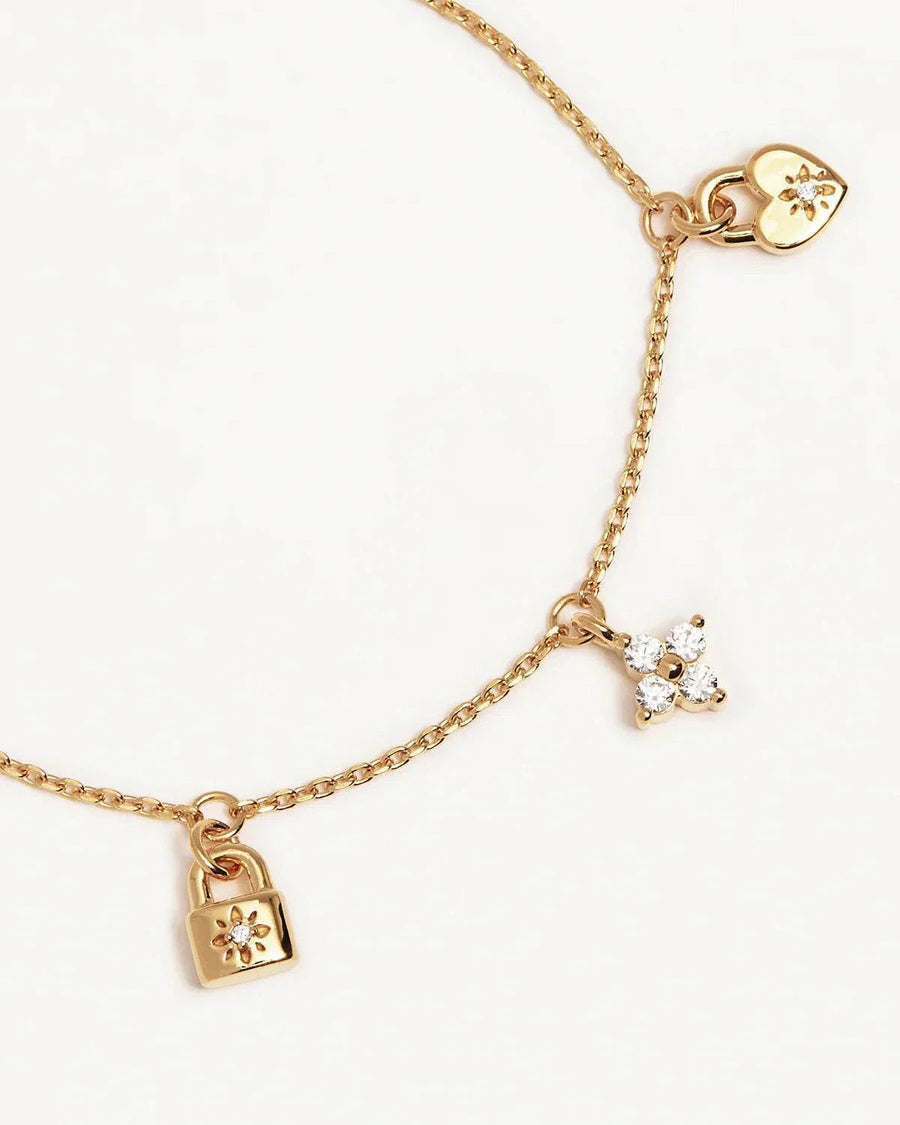 By Charlotte 18k Gold Vermeil Love Unlocked Charm Bracelet