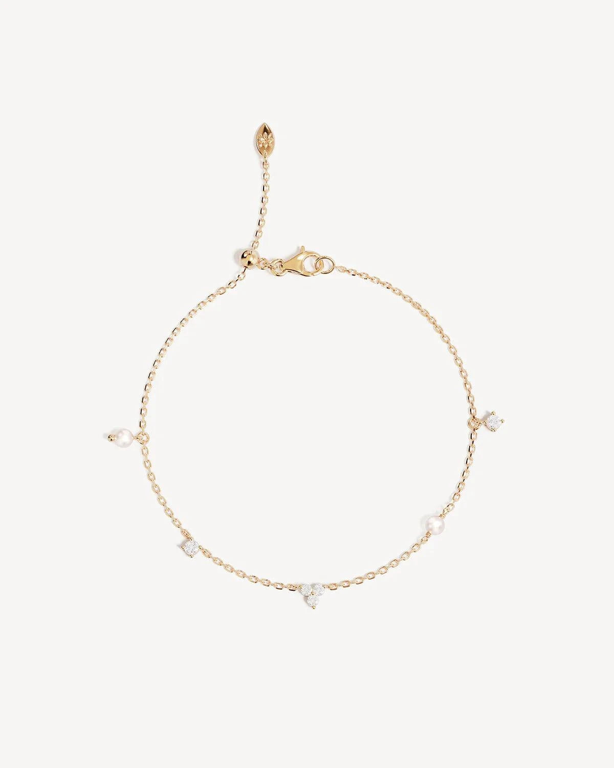 By Charlotte Moonlit Bloom Pearl Bracelet 18k Gold Vermeil