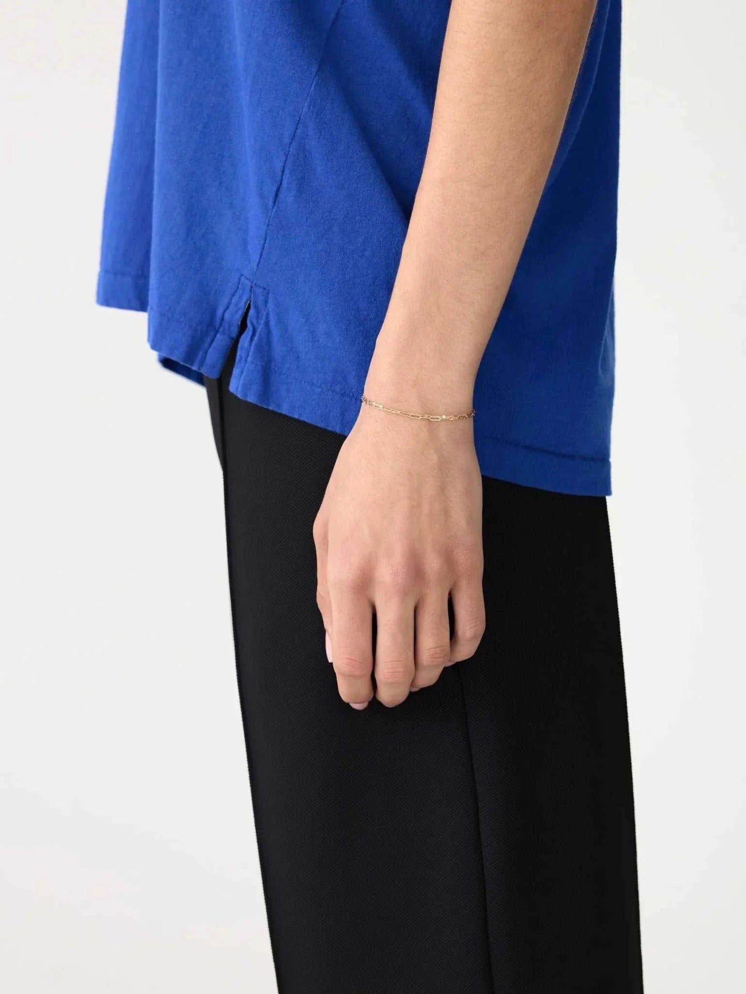 Bassike Fine Bind Scoop Neck Tank Cobalt