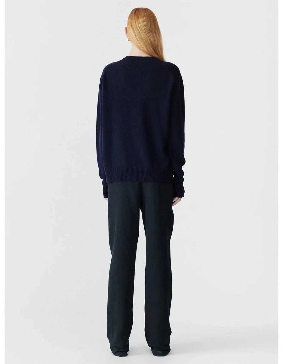 Bassike Low V Neck Slouch Knit Ink