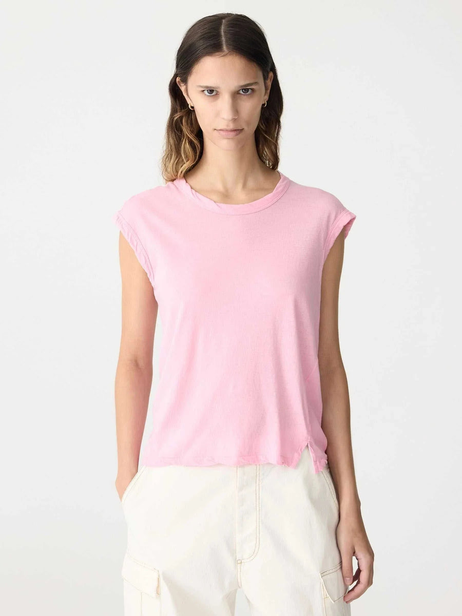Bassike Slim Muscle Tank Candy Pink