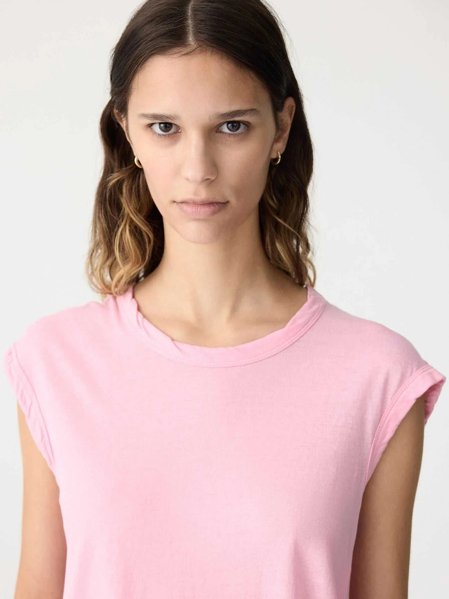 Bassike Slim Muscle Tank Candy Pink