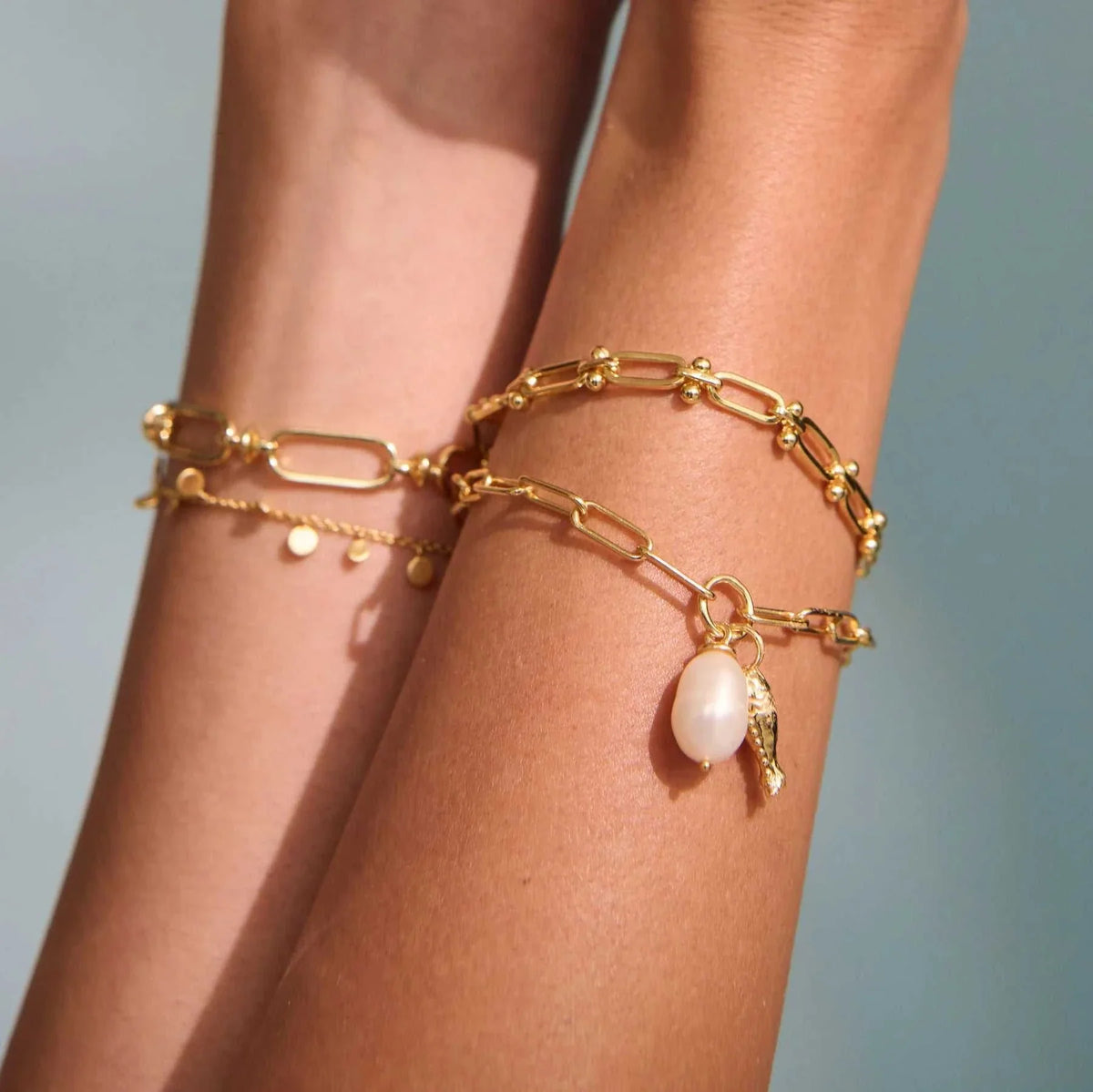 Murkani Of the Sea Fish and Pearl Bracelet Gold