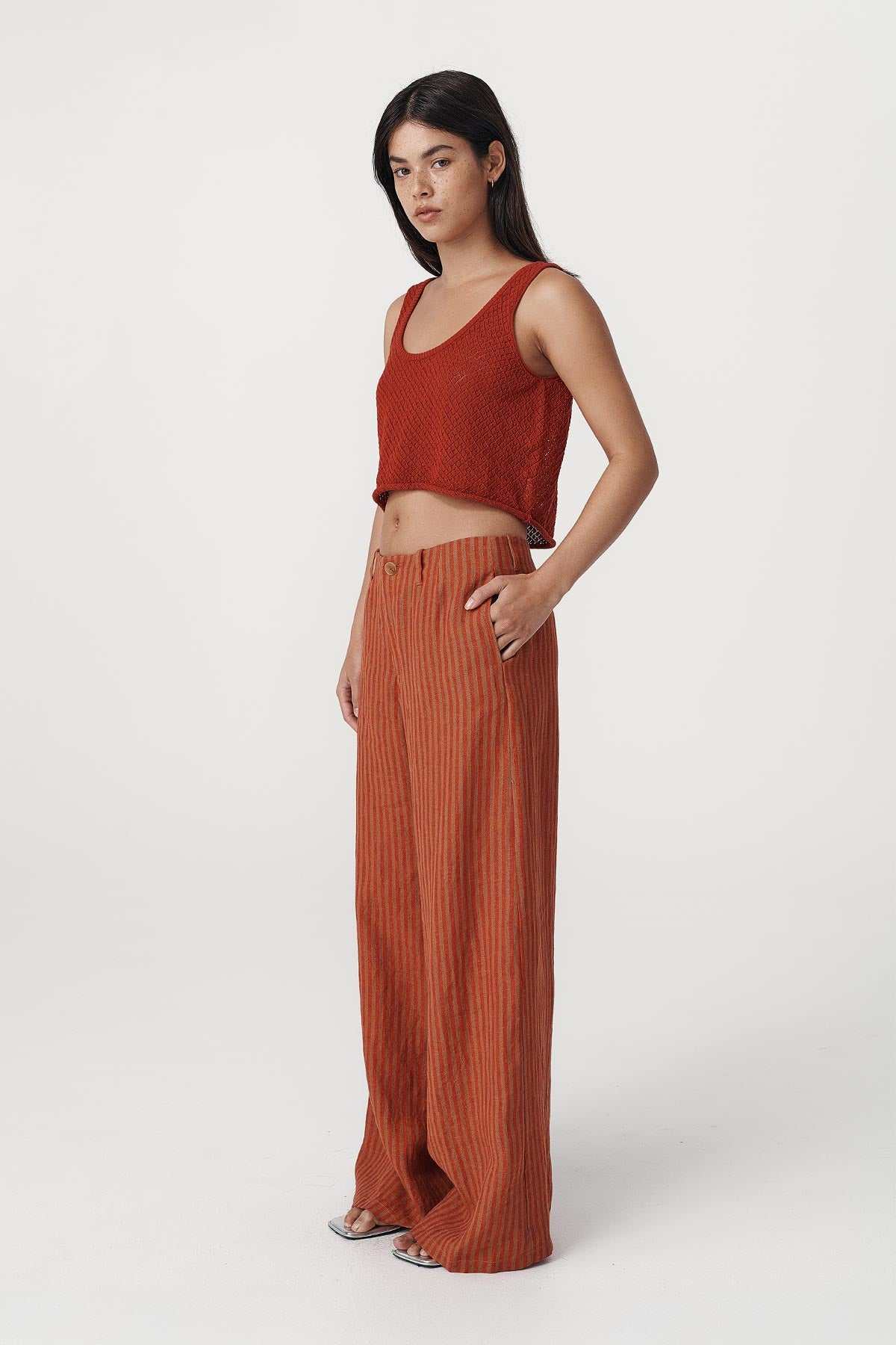 Rowie Carlotta Linen Wide Pants