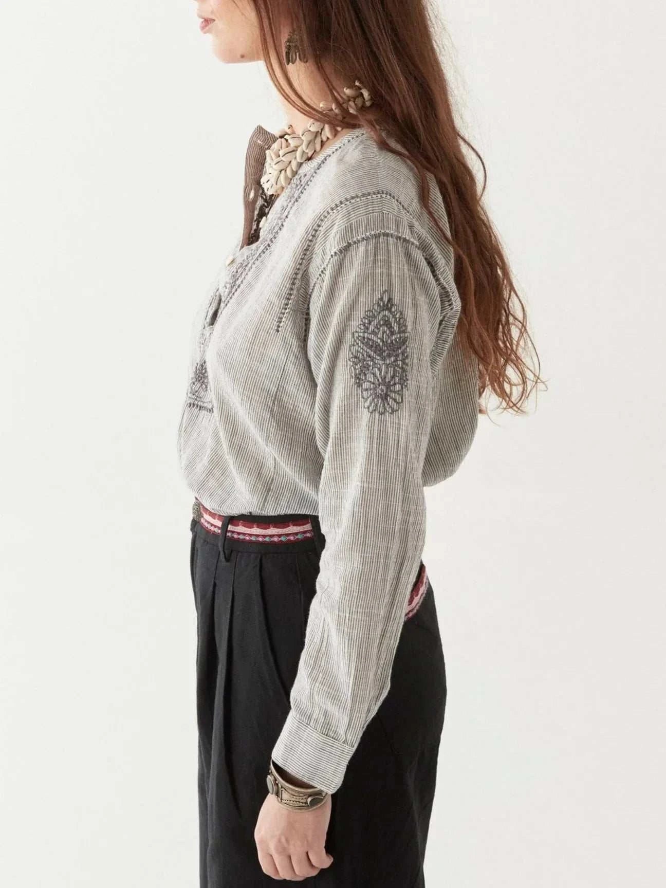 Maison Hotel Cas Blouse Blue Stripes