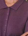 Rowie Celia Merino Knit Cardigan Grape