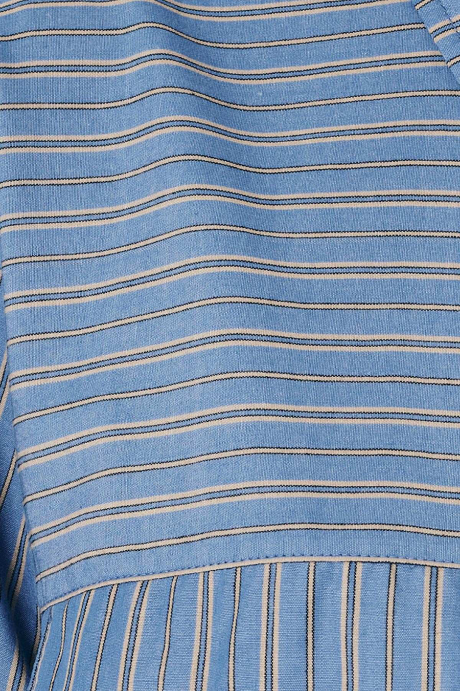 Rowie Cole Stripe Crop Shirt Lagoon
