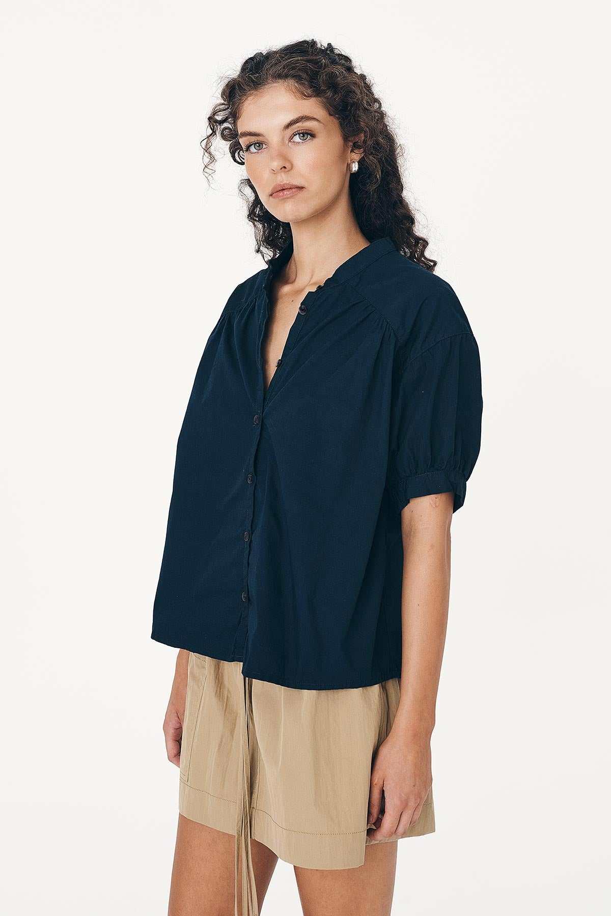 Rowie Cora Spring Blouse Ink Cotton