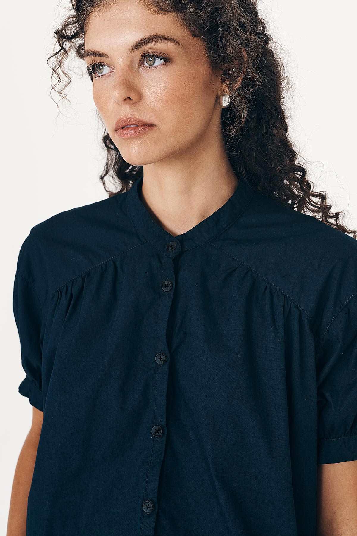 Rowie Cora Spring Blouse Ink Cotton