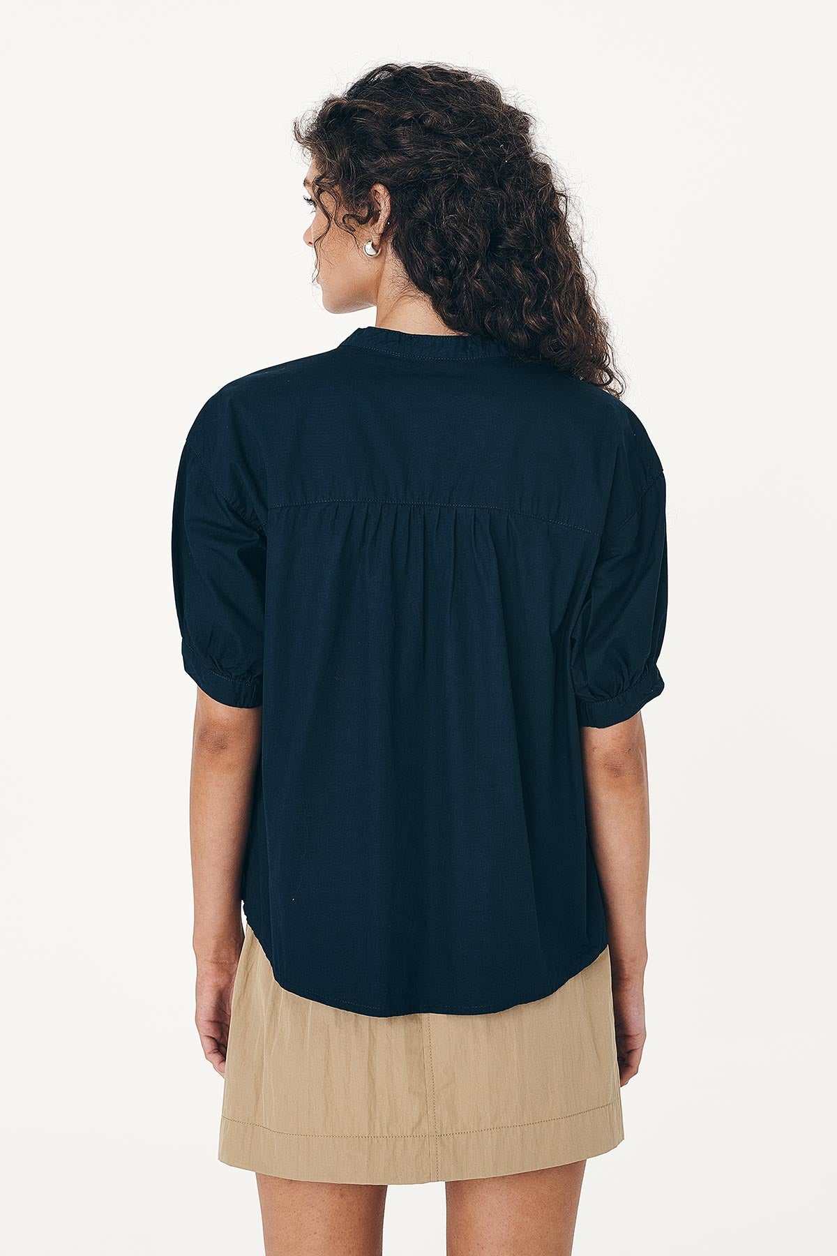 Rowie Cora Spring Blouse Ink Cotton