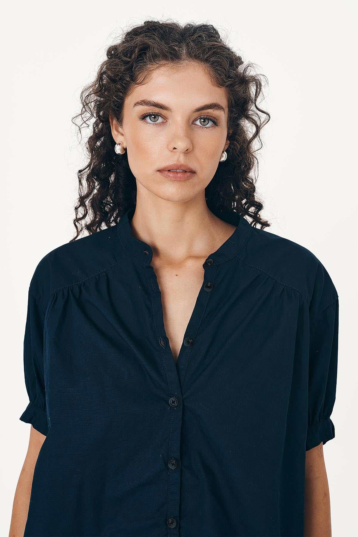 Rowie Cora Spring Blouse Ink Cotton