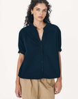 Rowie Cora Spring Blouse Ink Cotton
