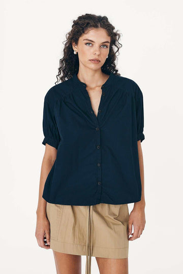 Rowie Cora Spring Blouse Ink Cotton