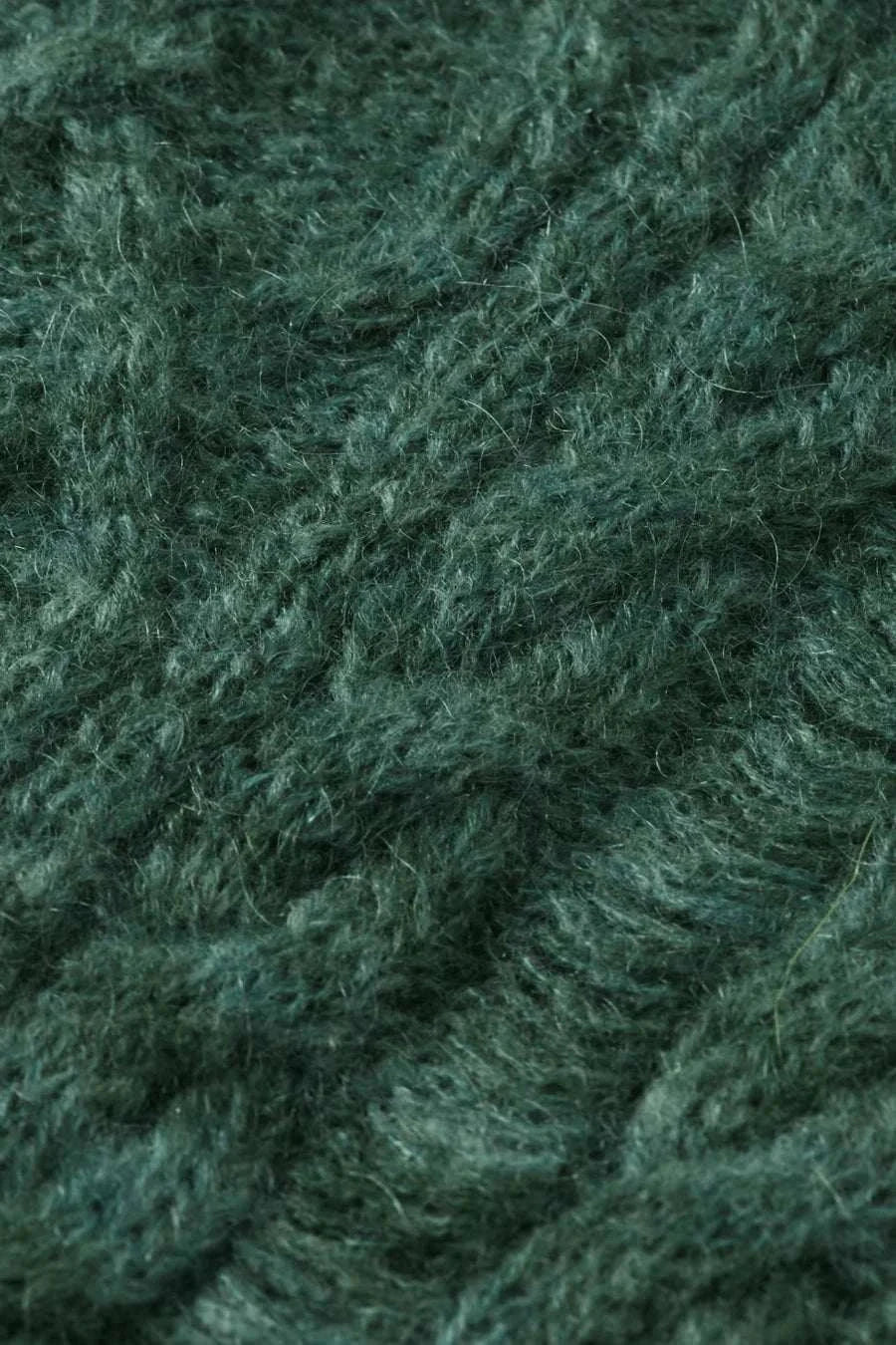 Scotch and Soda Distressed Cable Stitch Cropped Pullover Space Dye Green