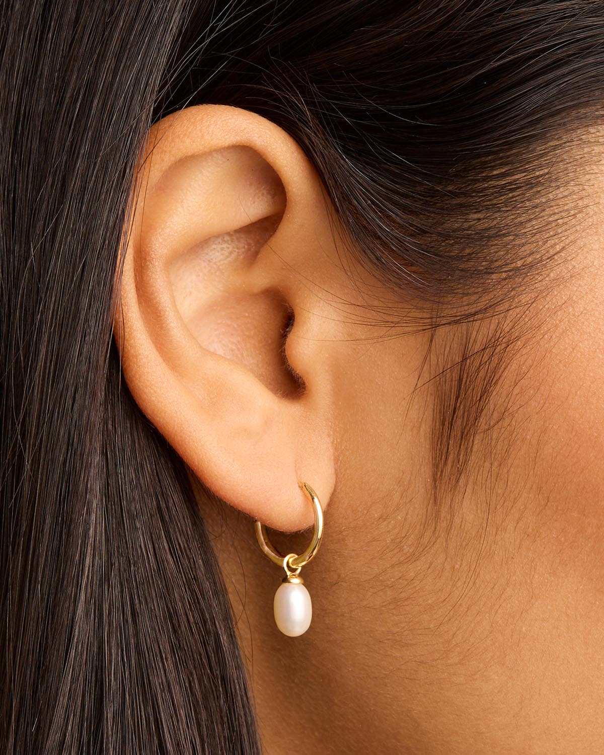 By Charlotte Live In Peace Pearl Hoop Earrings