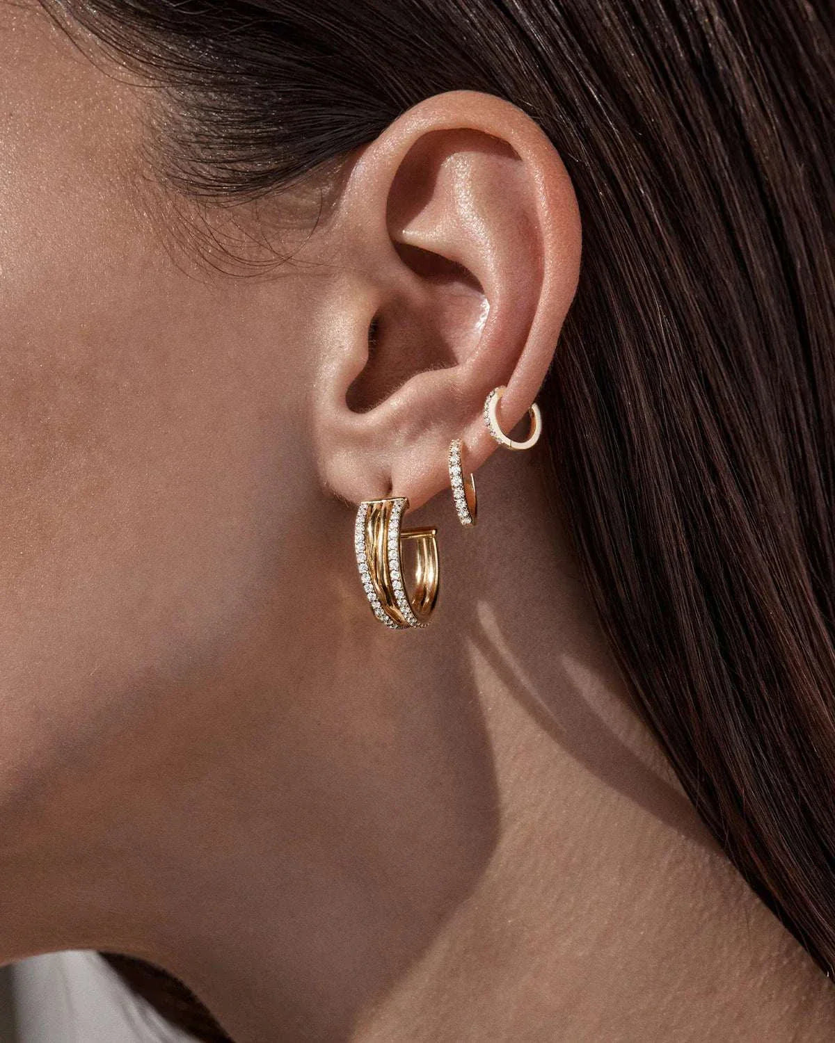 By Charlotte Entwined Hearts Large Hoop 18k Gold Plated