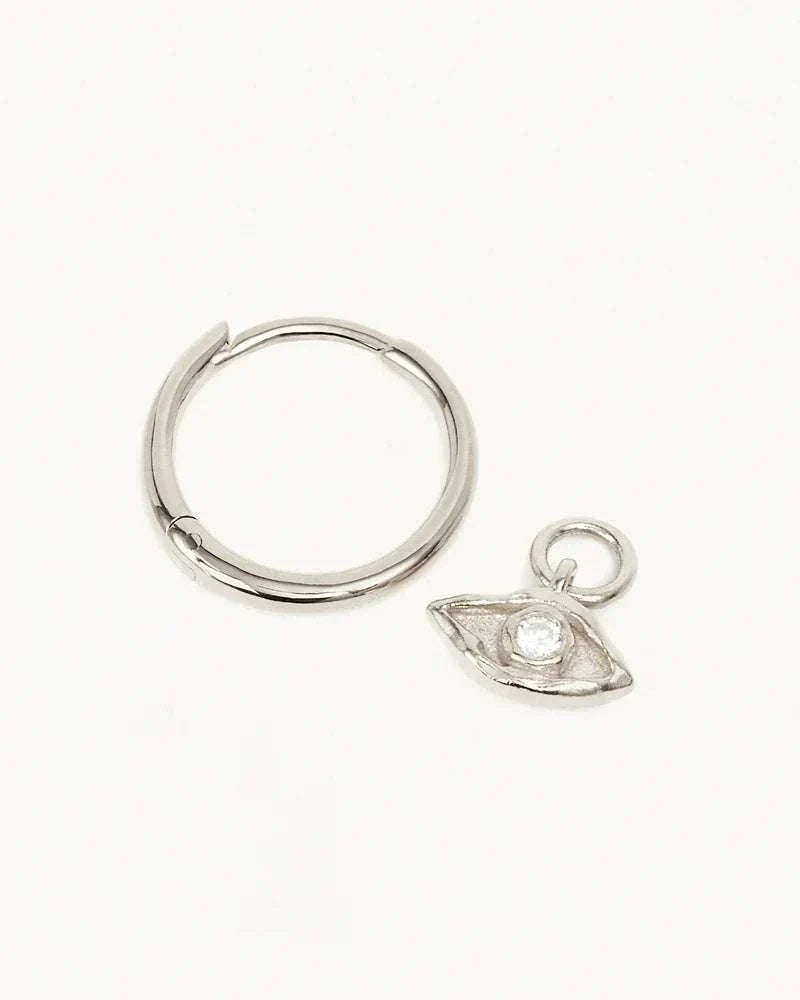 By Charlotte Sterling Silver I am Protected Hoops