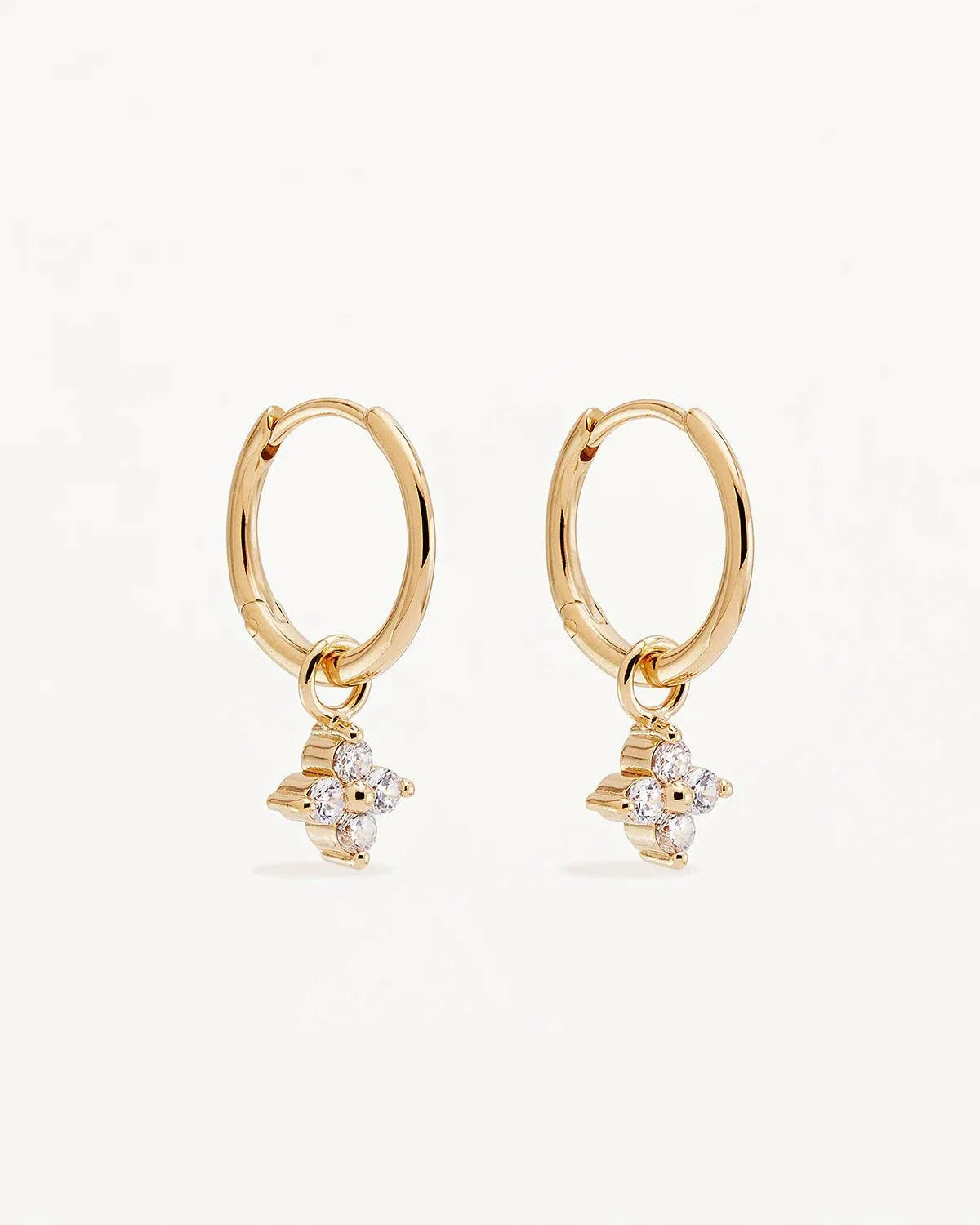 By Charlotte Crystal Bloom Hoops 18kt Gold Plated