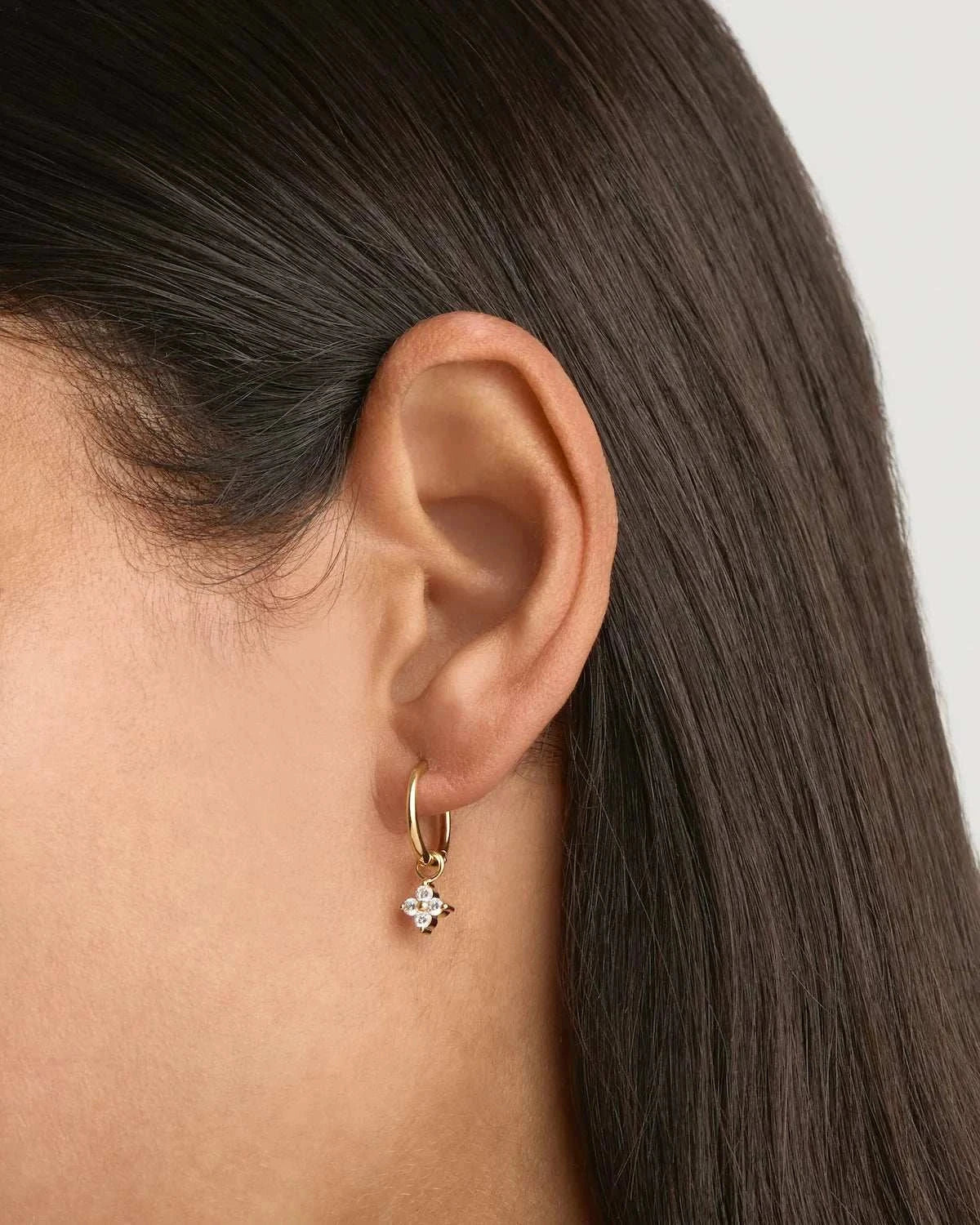 By Charlotte Crystal Bloom Hoops 18kt Gold Plated