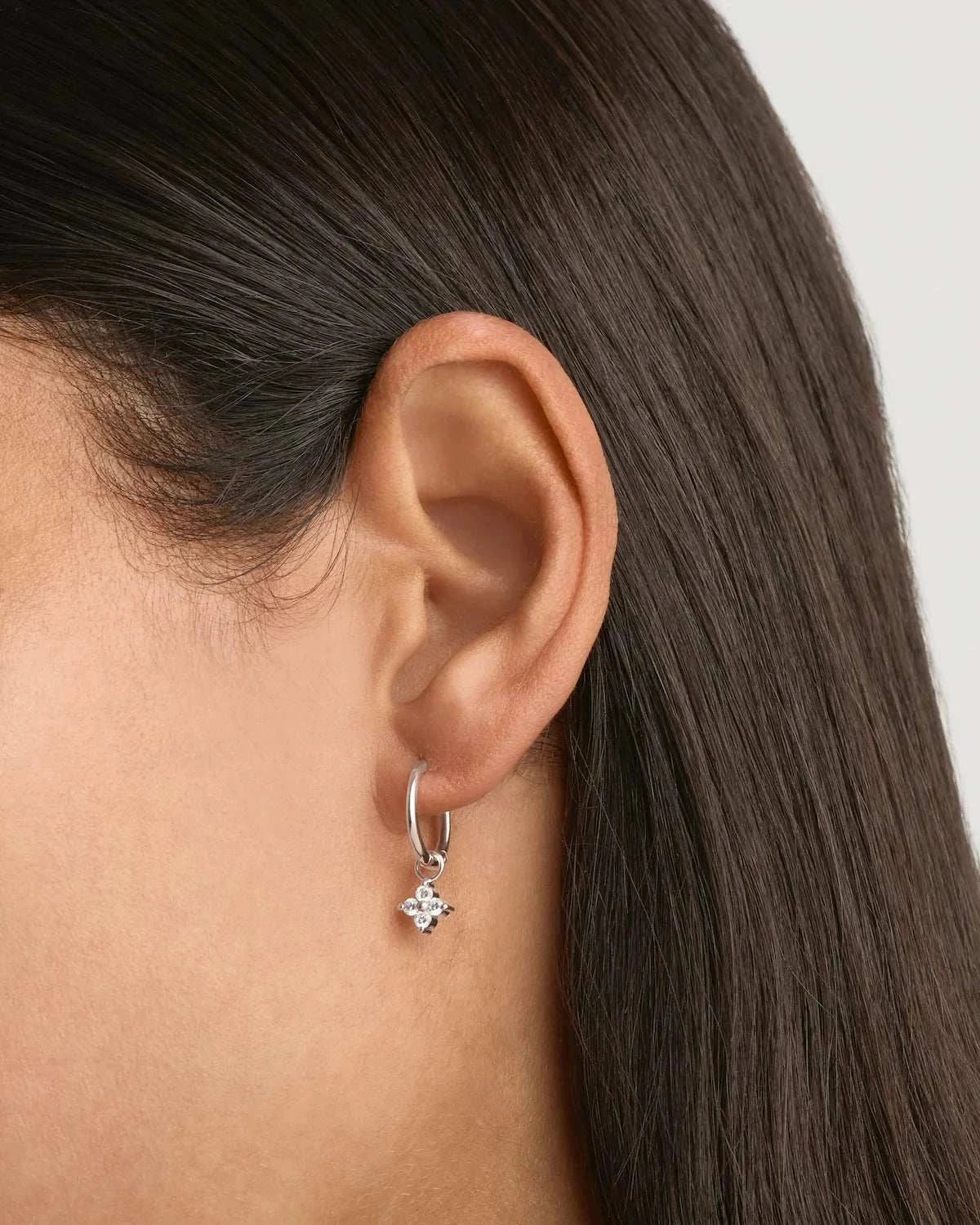 By Charlotte Crystal Bloom Hoops Sterling Silver