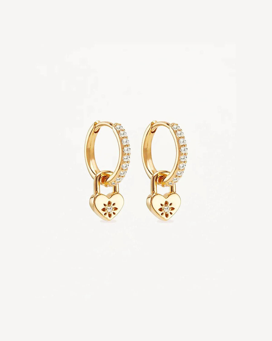 By Charlotte 18k Gold Vermeil Love Unlocked Padlock Hoops