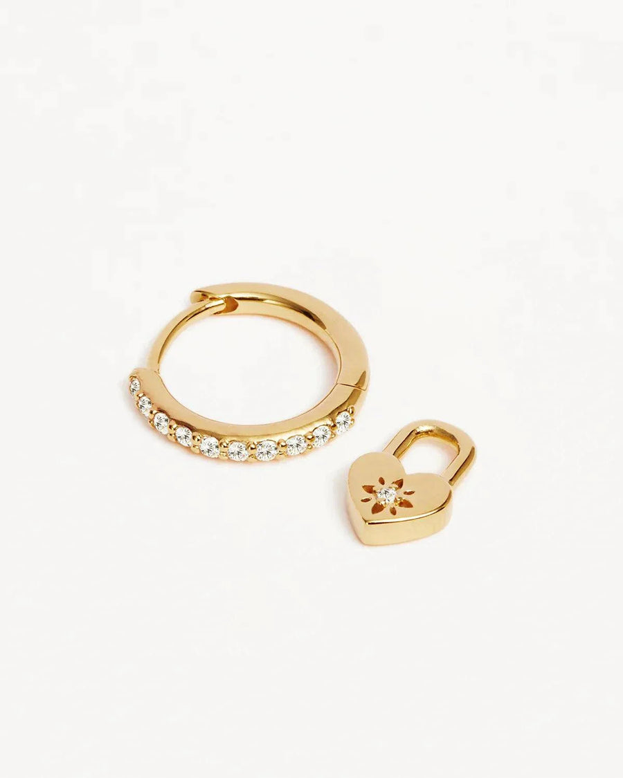 By Charlotte 18k Gold Vermeil Love Unlocked Padlock Hoops