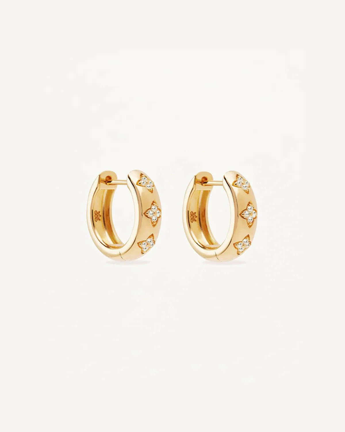 By Charlotte Bloom With You Lotus Hoops 18k Gold Vermeil