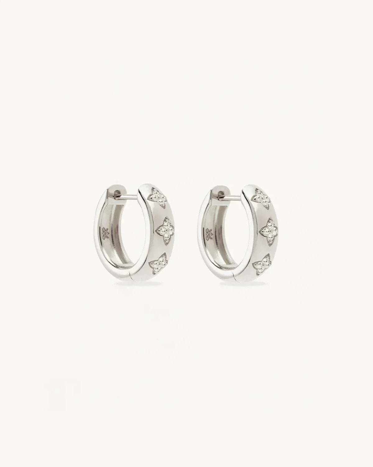 By Charlotte Bloom With You Lotus Hoops Sterling Silver