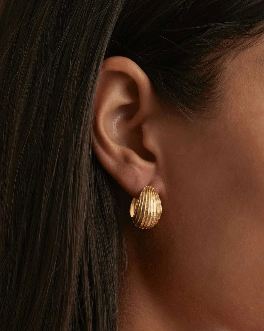 By Charlotte 18k Gold Plated Ocean Whisper Hoops