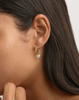 By Charlotte Radiant Heart Curb Hoops 18kt Gold Vermeil