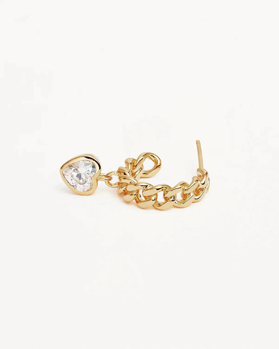 By Charlotte Radiant Heart Curb Hoops 18kt Gold Vermeil