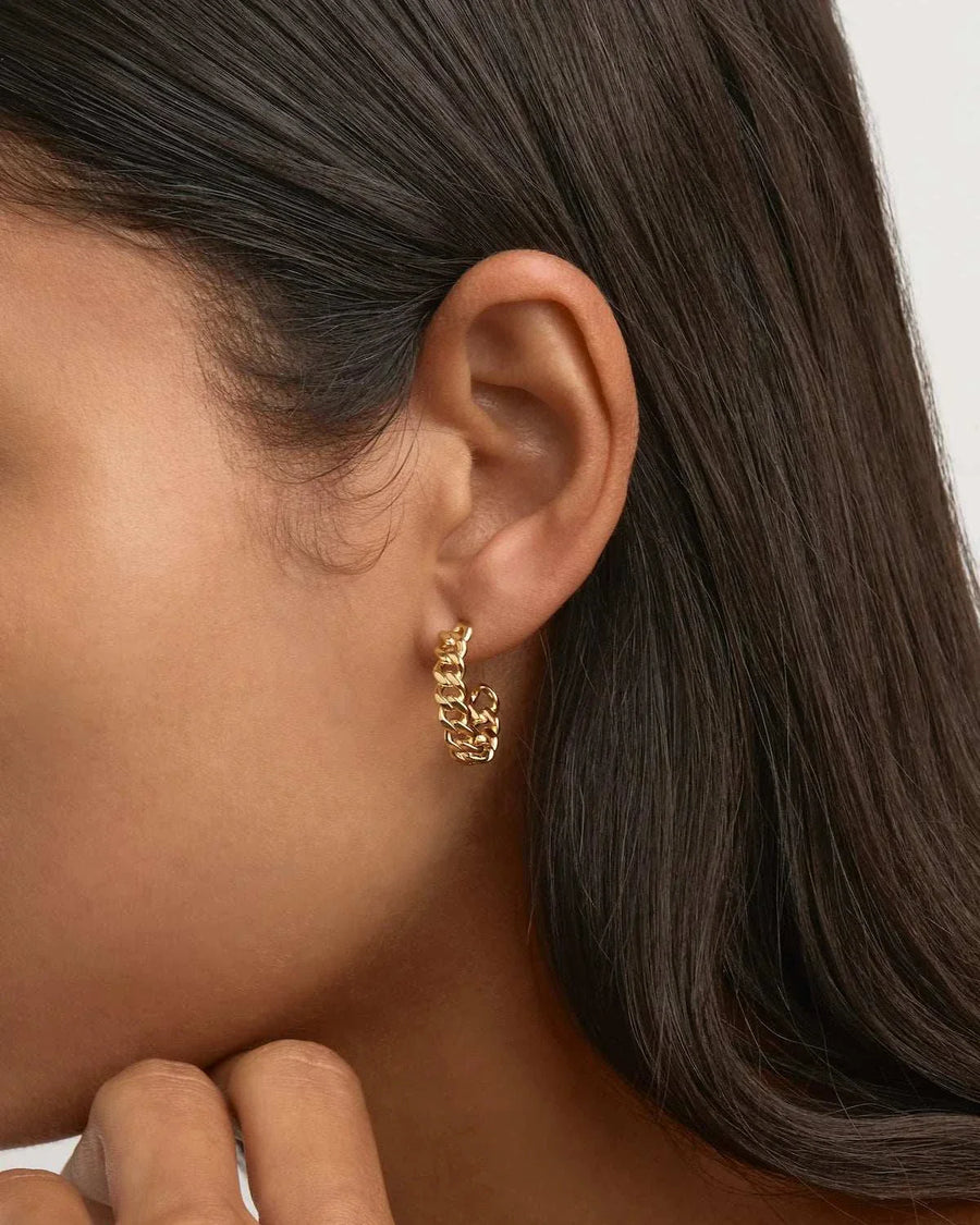 By Charlotte Radiant Curb Hoops 18kt Gold Vermeil