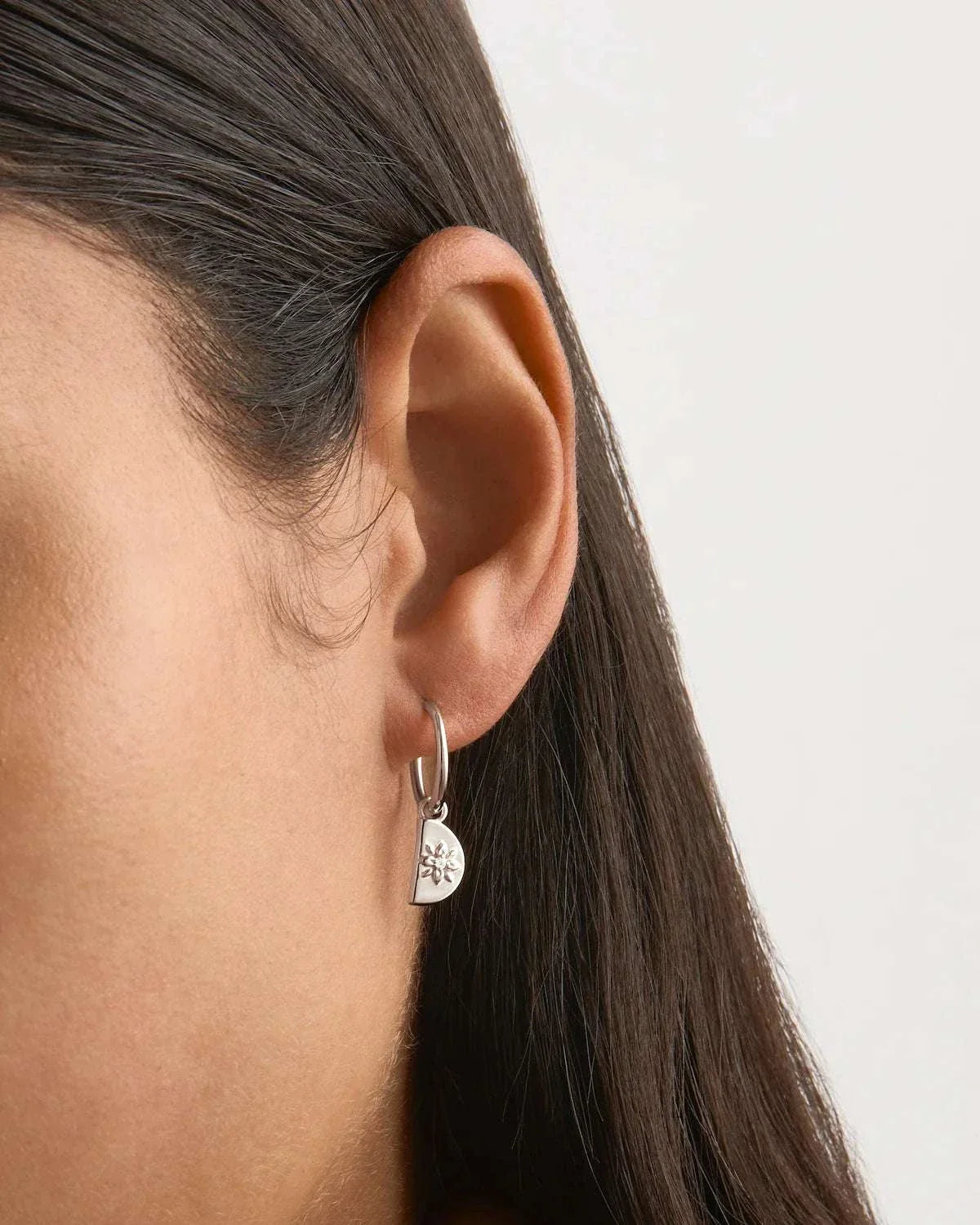 By Charlotte Lotus Hoops Sterling Silver